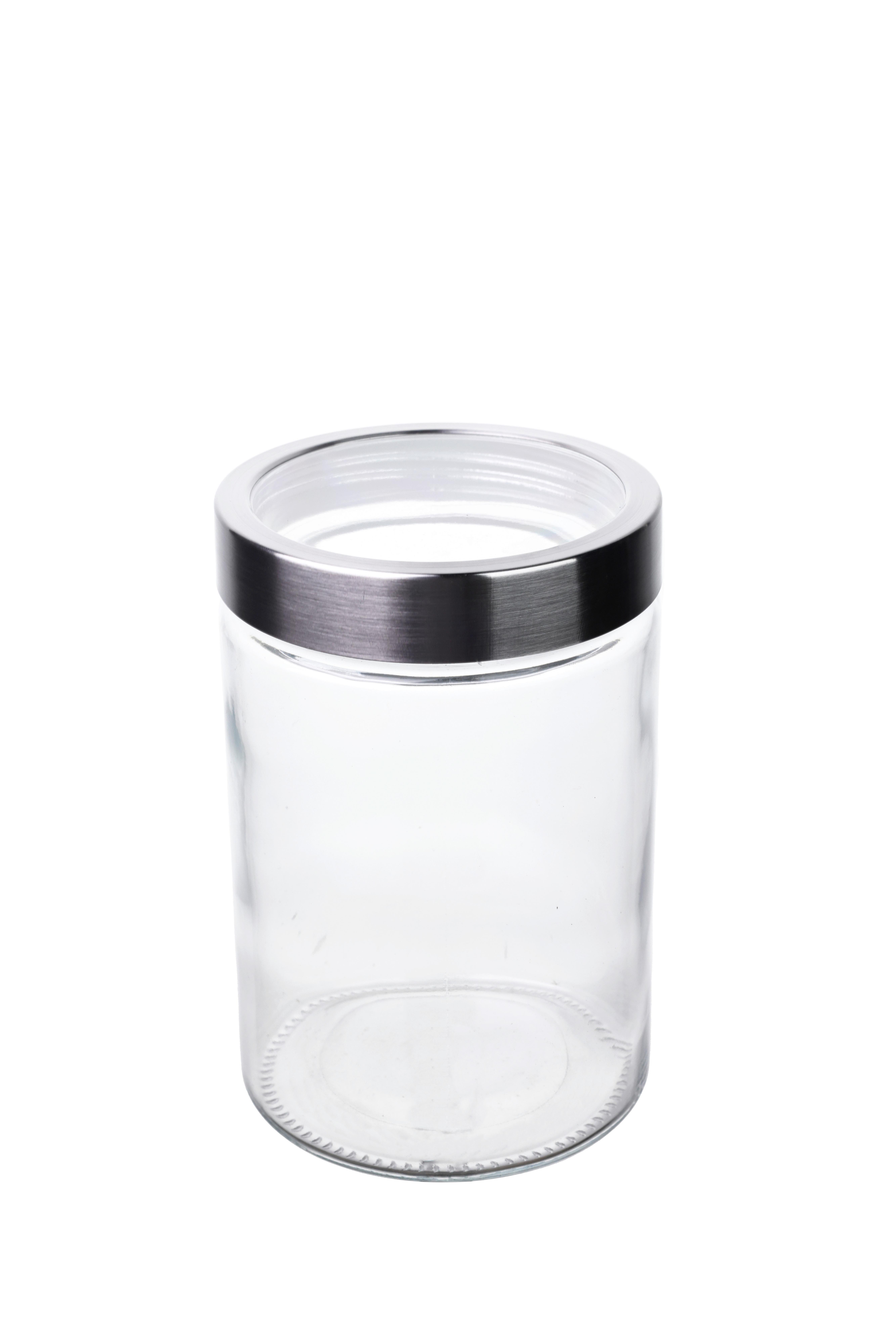 VORRATSDOSE LILIANA - Edelstahlfarben/Transparent, Basics, Glas/Kunststoff (11/17cm) - Luca Bessoni