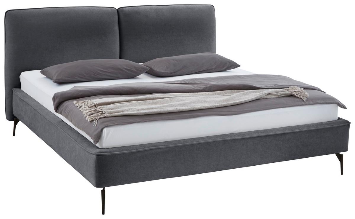 Polsterbett Infinity Liberty Grau 180x200cm - Schwarz/Grau, MODERN, Textil (180/200cm) - Livetastic