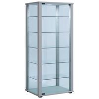 Vitrine Kavisa B: 50 Cm Silberfarben - Silberfarben/Schwarz, MODERN, Glas/Holzwerkstoff (50/114,5/38cm) - MID.YOU
