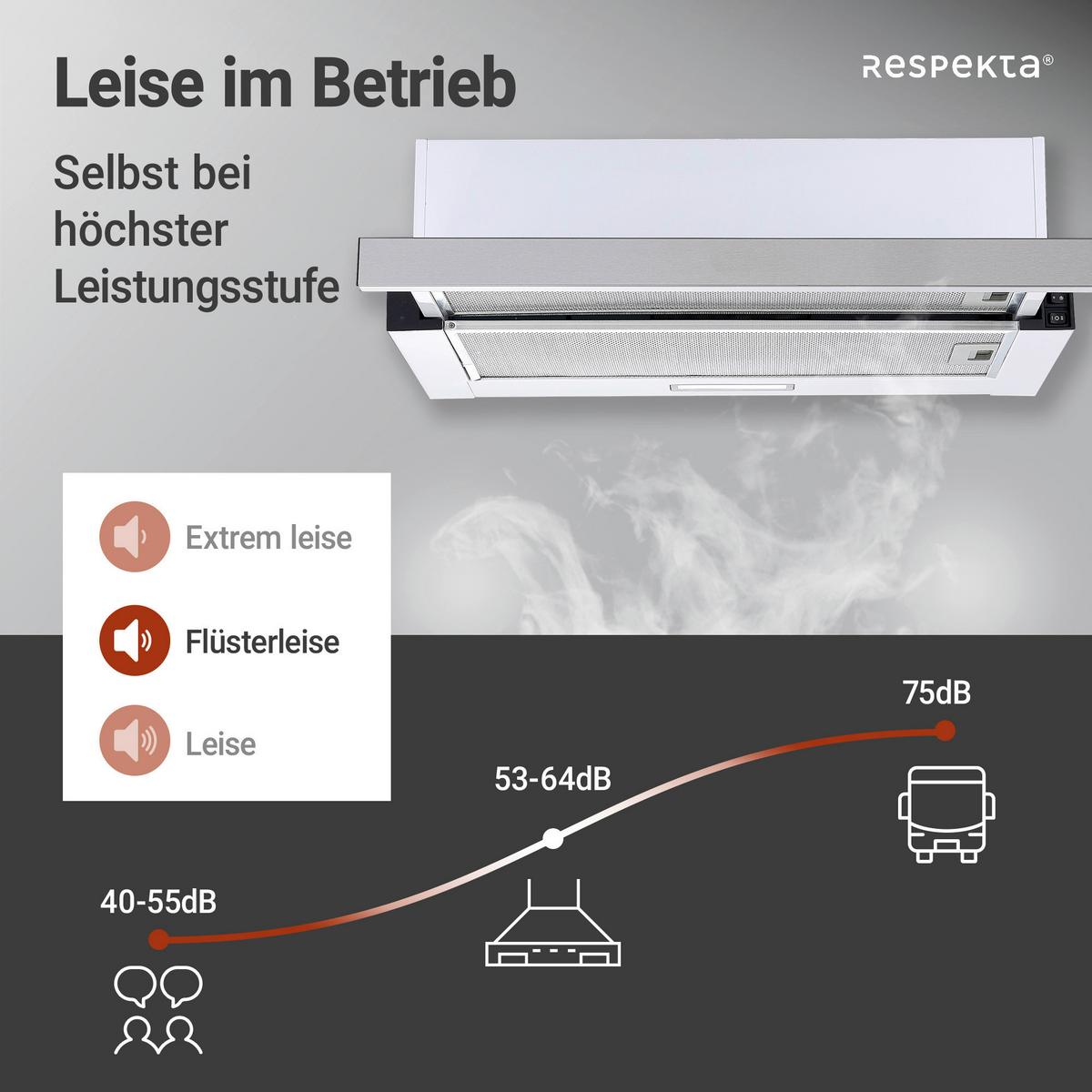 Dunstabzugshaube Tessa Edelstahlfarben B: 60 Cm, Led - Edelstahlfarben, Trend, Metall (60/19,3/43cm) - Respekta