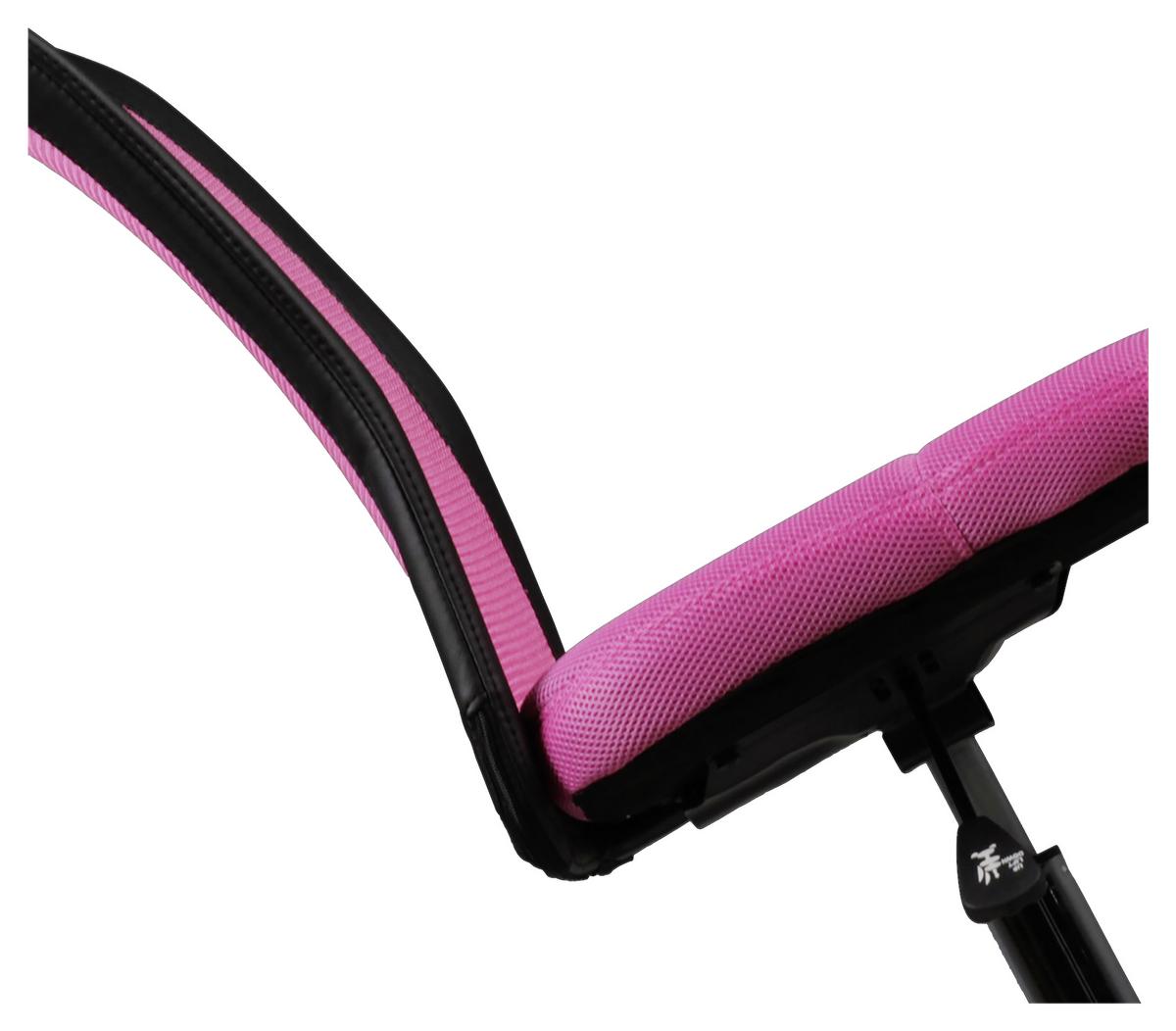 Jugenddrehstuhl Lukas Lederlook/Netz Pink Bis 60 Kg - Chromfarben/Pink, MODERN, Kunststoff/Textil (60/100/60cm) - MID.YOU