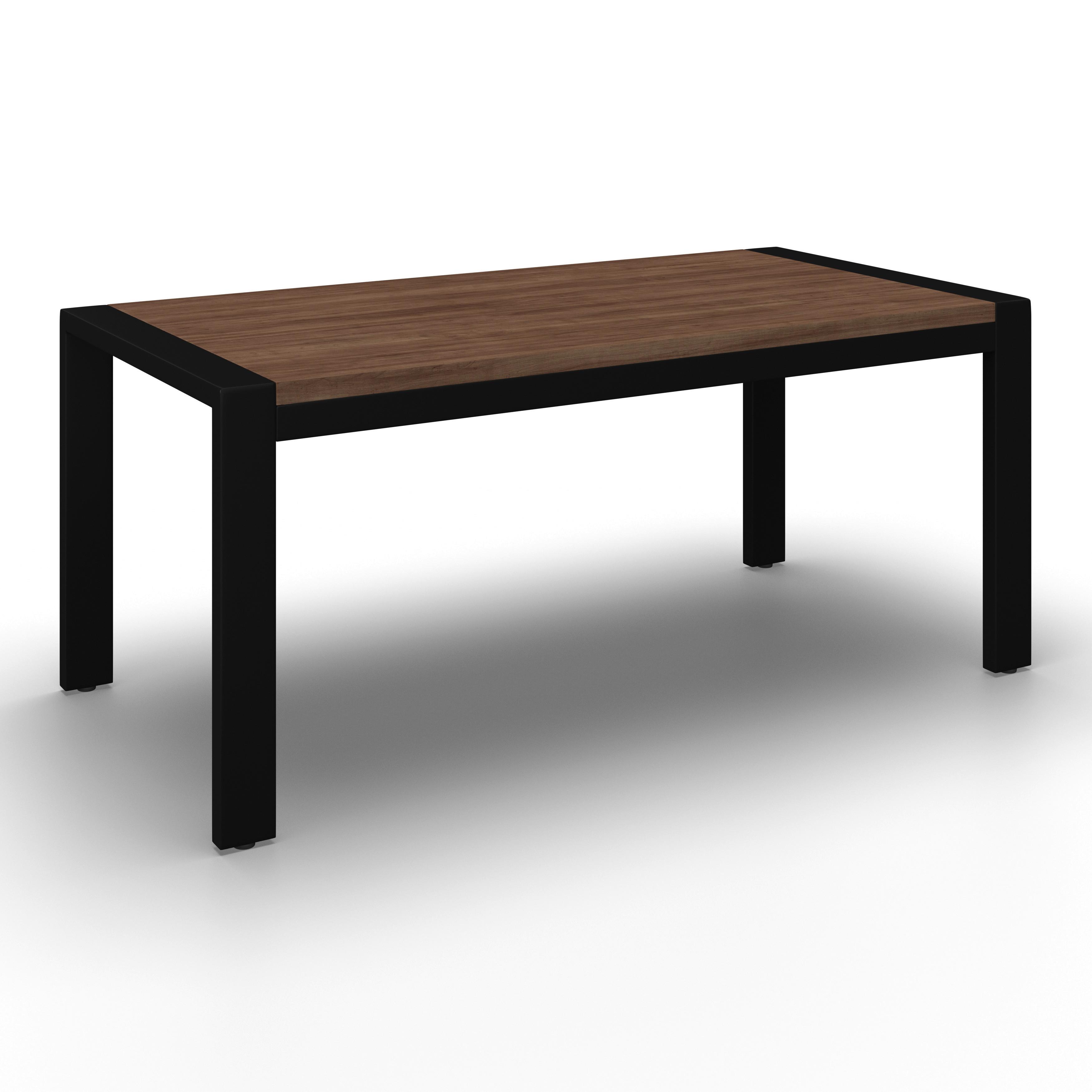 Jedálenský stôl ALEYA 180x90 - čierna/farba vlašského orecha, Modern, kov/drevo (180/76/90cm) - Bessagi Home