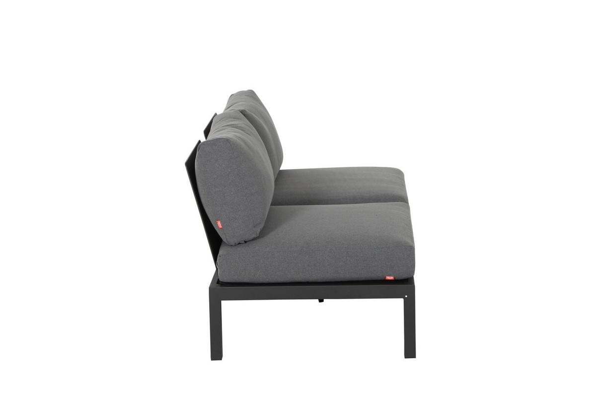 Loungegarnitur 4-Tlg Teakholz/Metall mit Kissen - Anthrazit/Grau, KONVENTIONELL, Holz/Textil (252/84/252cm) - Siena Garden