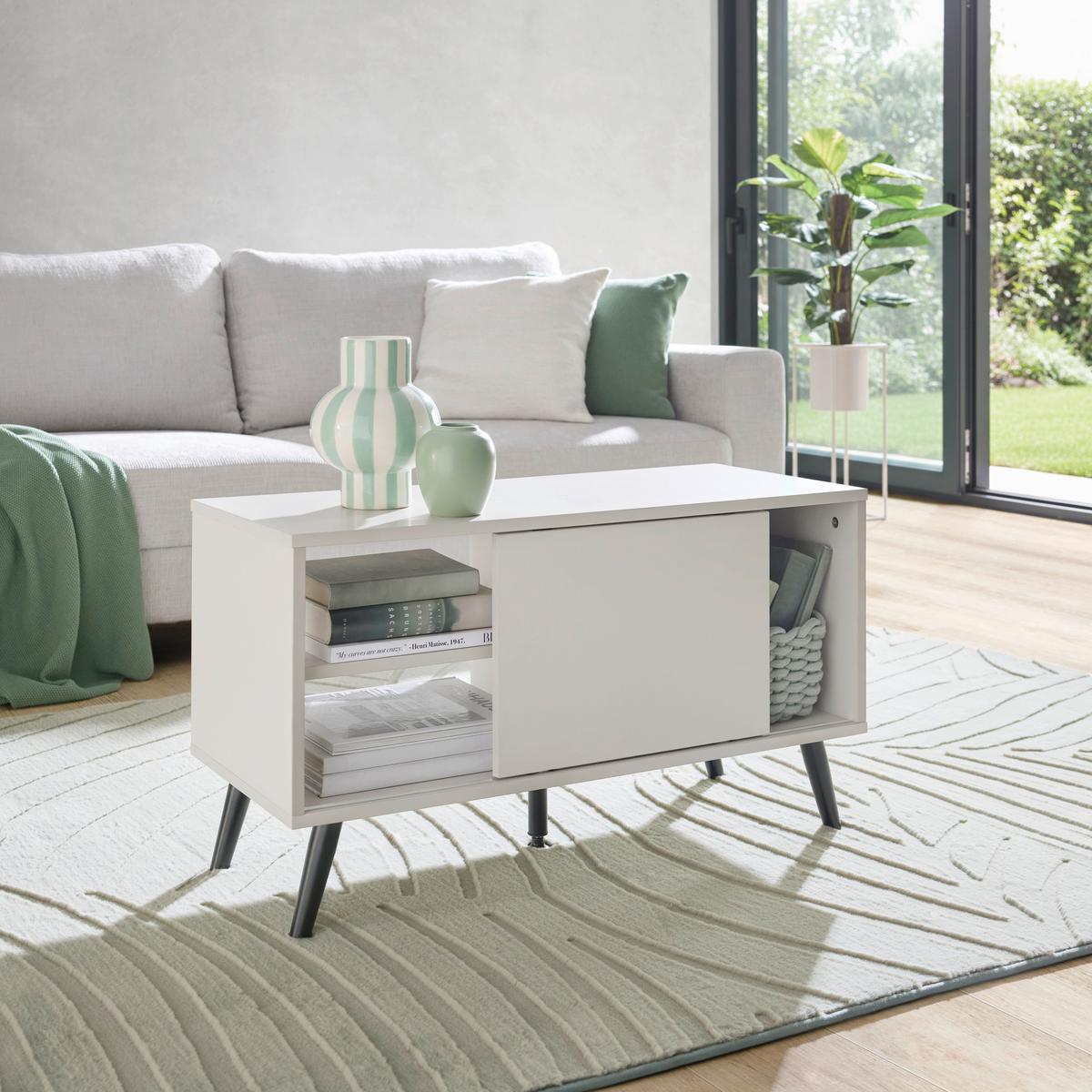 TV STOLÍK MOVE - čierna/kašmírová, Modern, kov/kompozitné drevo (80/46/35cm) - Based