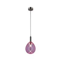 LED-Hängeleuchte 50133209 Lukka - Chromfarben/Pink, Design, Glas/Metall (18/18/115cm)