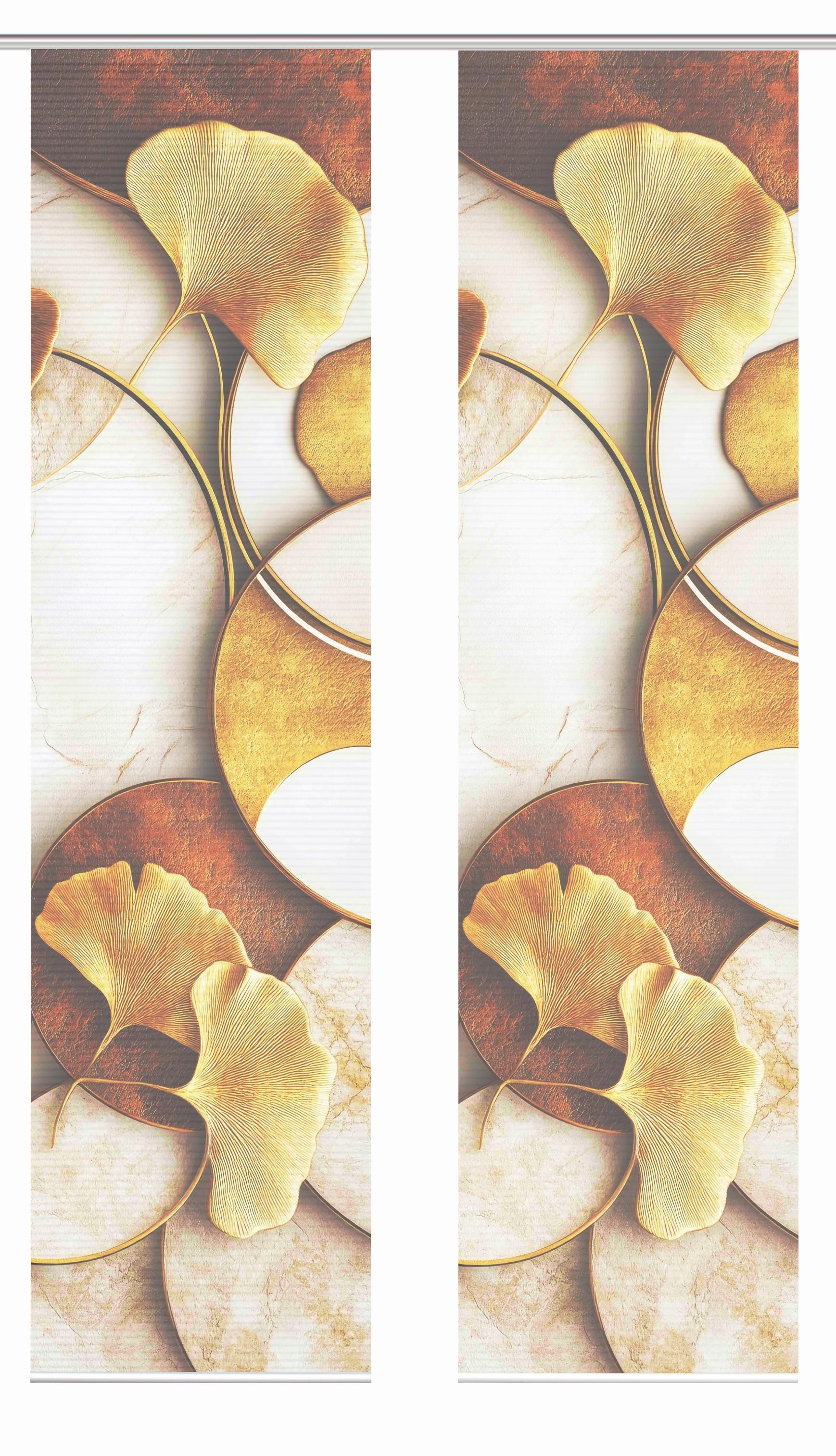 Flächenvorhang Storm 2er Set - Cognac/Goldfarben, Natur, Textil (60/245cm)