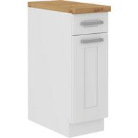 Küchenunterschrank Luisa B: 30 Cm Weiß Mit Lade - Weiß/Eiche Artisan, ROMANTIK / LANDHAUS, Holzwerkstoff (30/86/60cm) - Ondega