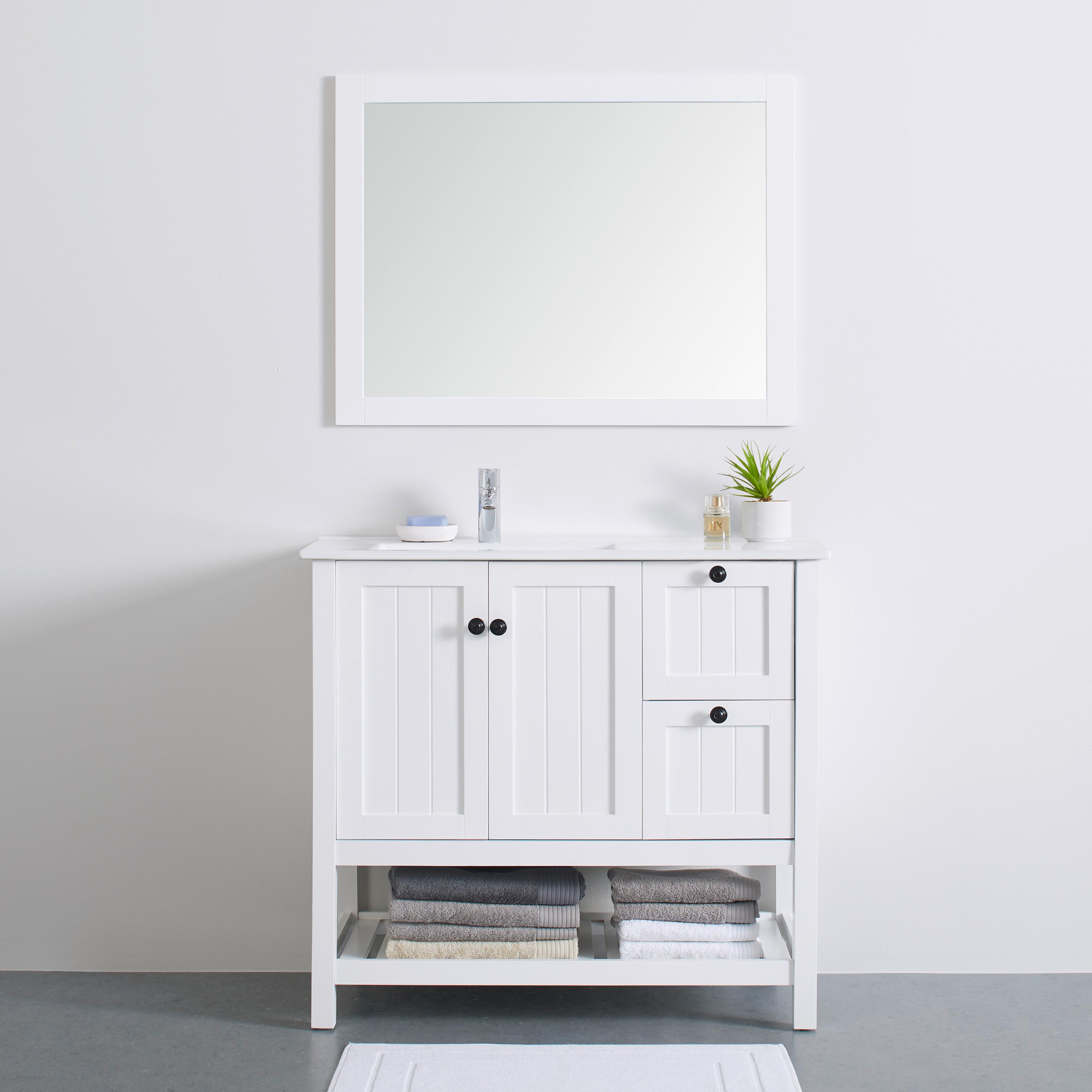 Spodná skrinka ERICA šírka 91,4cm - čierna/biela, Modern, kov (91,4/86/45,7cm) - Bessagi Home