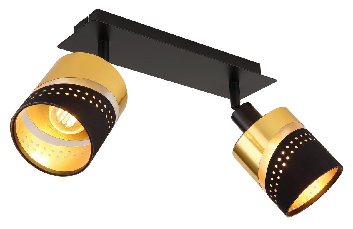 Strahler 54046-2 - Goldfarben/Schwarz, Basics, Kunststoff/Textil (25/9/20,5cm) - Globo