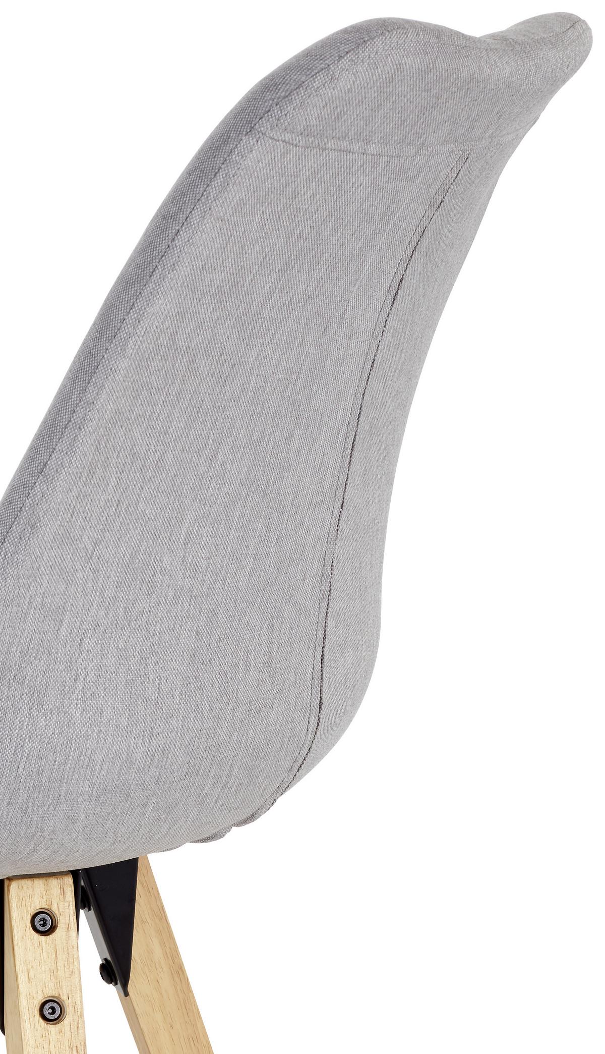 Barhocker Mit Lehne Candy Hellgrau/kautschukholz - Hellgrau/Naturfarben, MODERN, Holz/Textil (49/113,5/56cm) - MID.YOU