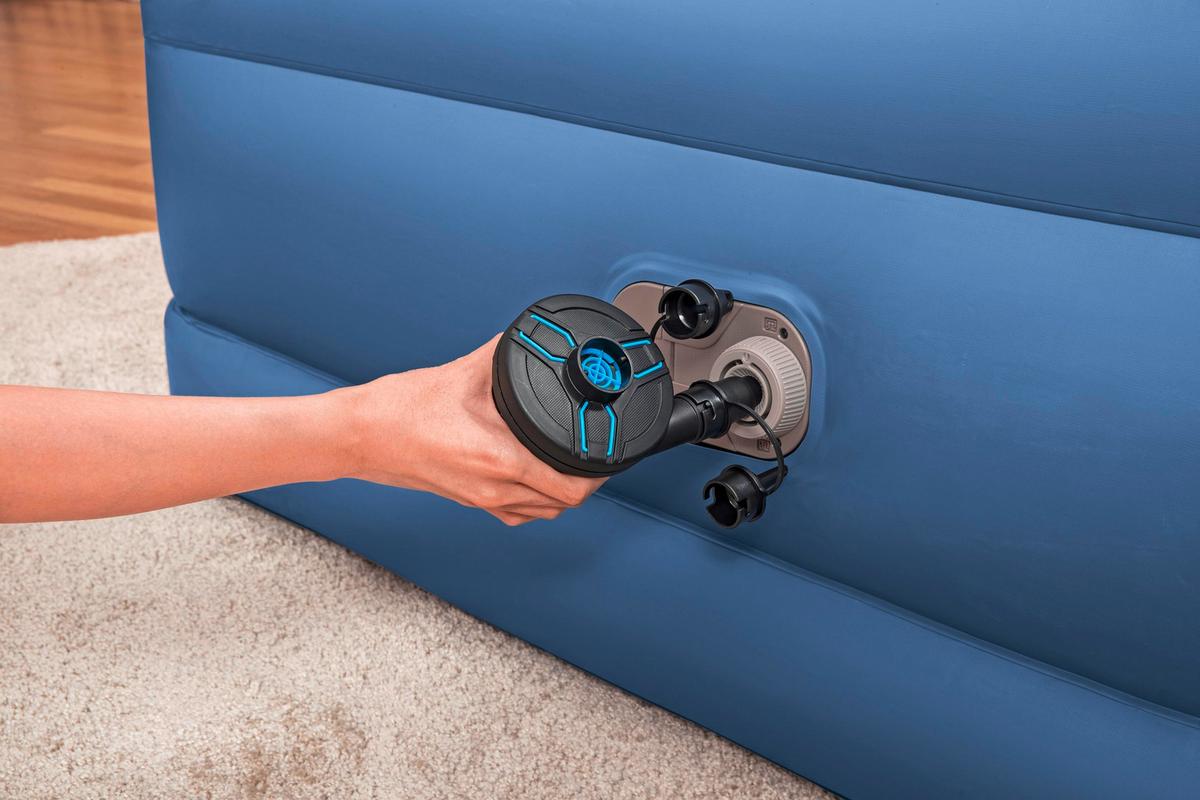 Luftbett Stefan 203x152x61 cm Bis 300kg, inkl. Pumpe - Dunkelblau/Grau, KONVENTIONELL, Kunststoff/Metall (203/152/61cm) - Bestway