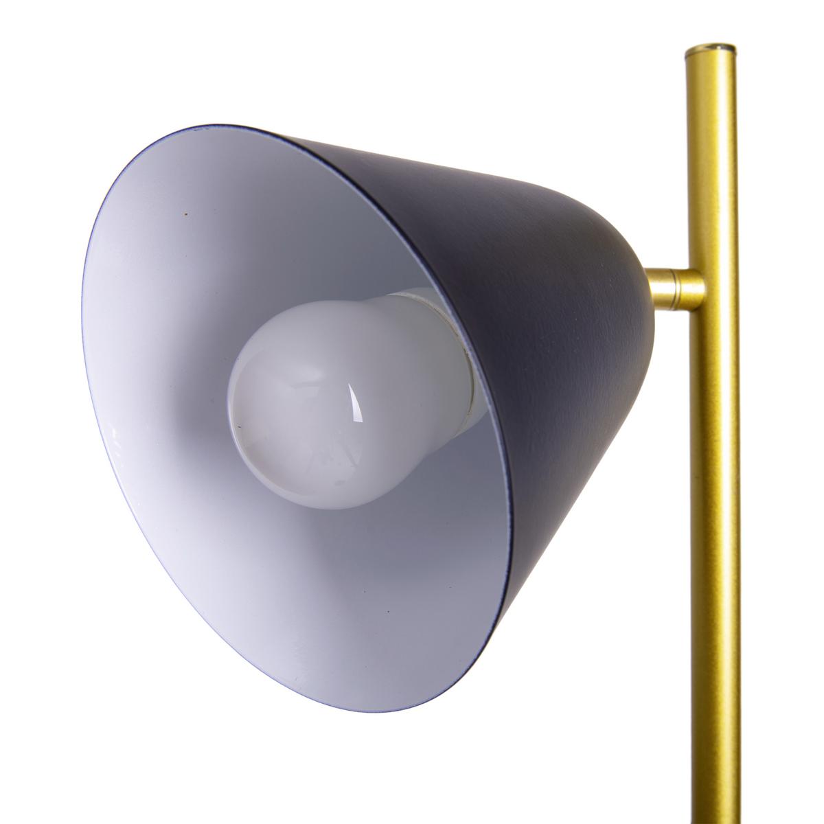 Stehlampe Triton Schwarz / Goldfarben Mit Kippschalter - Goldfarben/Schwarz, Design, Kunststoff (145cm) - Näve