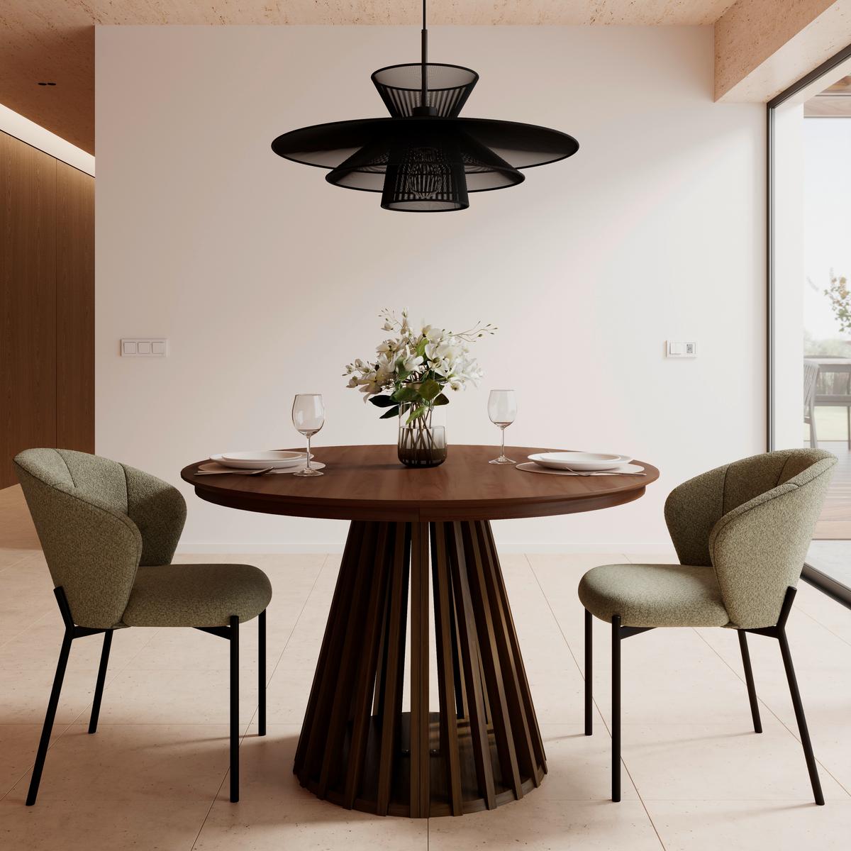 Výsuvný stôl ENNIO 120 - barvy vlašských ořechů, Moderní, kov/dřevo (120-160/75/120cm) - Bessagi Home