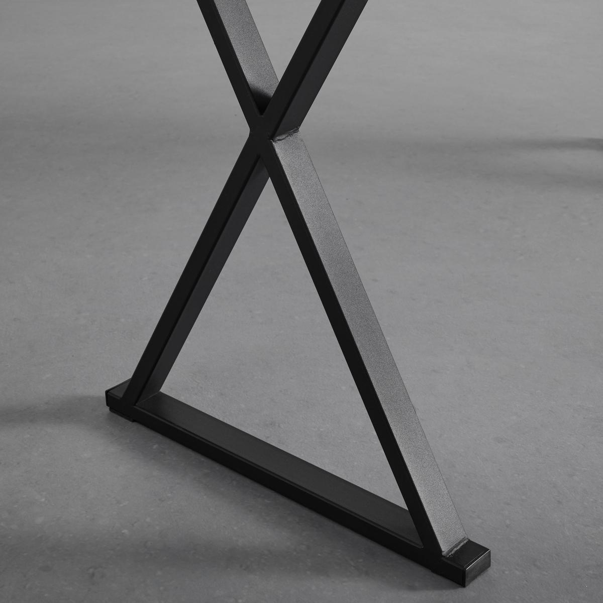 Psací stůl JULE dekor jasan - černá/barvy jasanu, Moderní, kov (120/50/76cm) - Bessagi Home