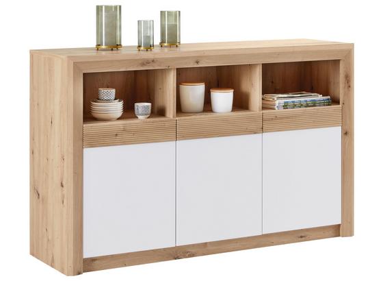 Komoda Sideboard Kashmir New - farby dubu/biela, Moderný, kompozitné drevo (142/89/41cm) - James Wood Komoda Sideboard Kashmir New - farby dubu/biela, Moderný, kompozitné drevo (142/89/41cm) - James Wood
