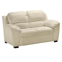 2-sitzer-sofa Danilo Rücken Echt Beige Lederlook - Beige/Schwarz, KONVENTIONELL, Textil (145/90/90cm) - MID.YOU