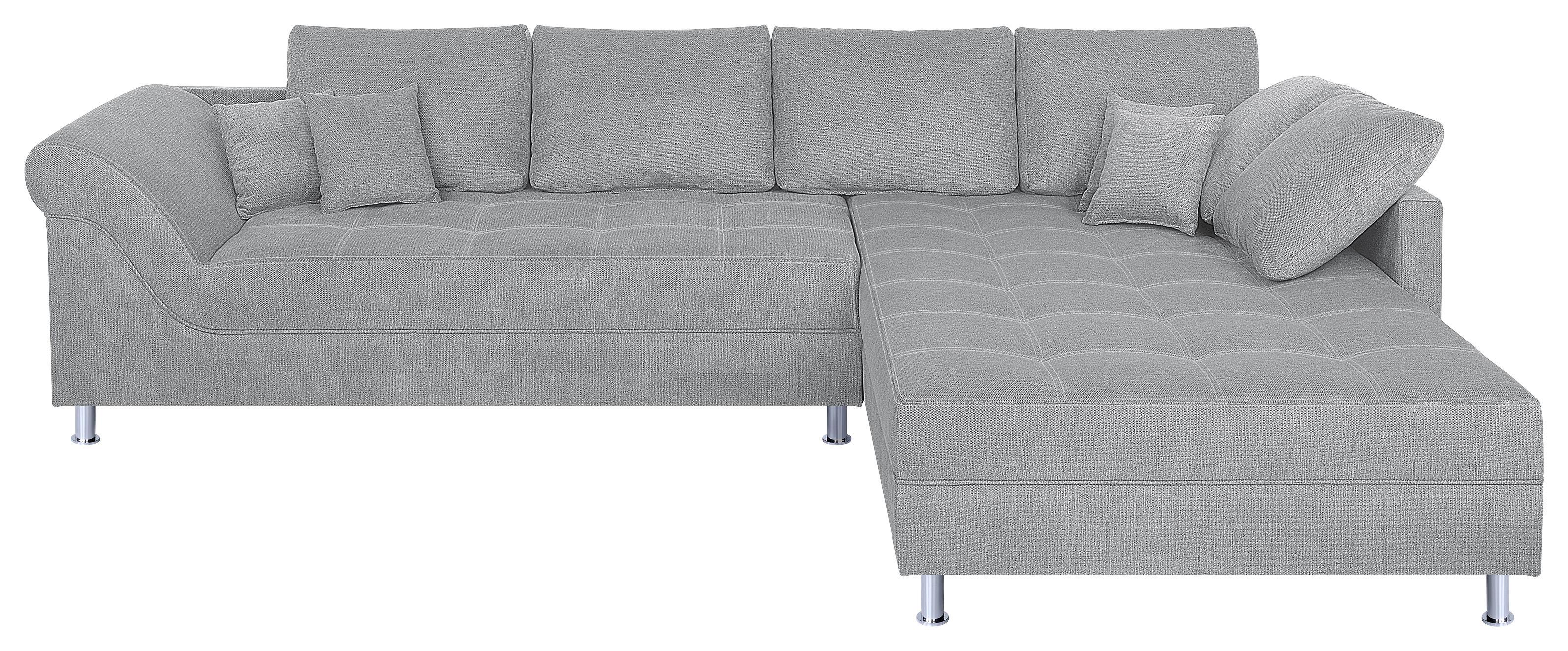 Rohová sedačka HANNA, obojstranná, sivohnedá - čierna/chrómová, Design, kompozitné drevo/textil (327/213cm) - P & B