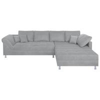 Rohová sedačka HANNA, obojstranná, sivohnedá - čierna/chrómová, Design, kompozitné drevo/textil (327/213cm) - P & B