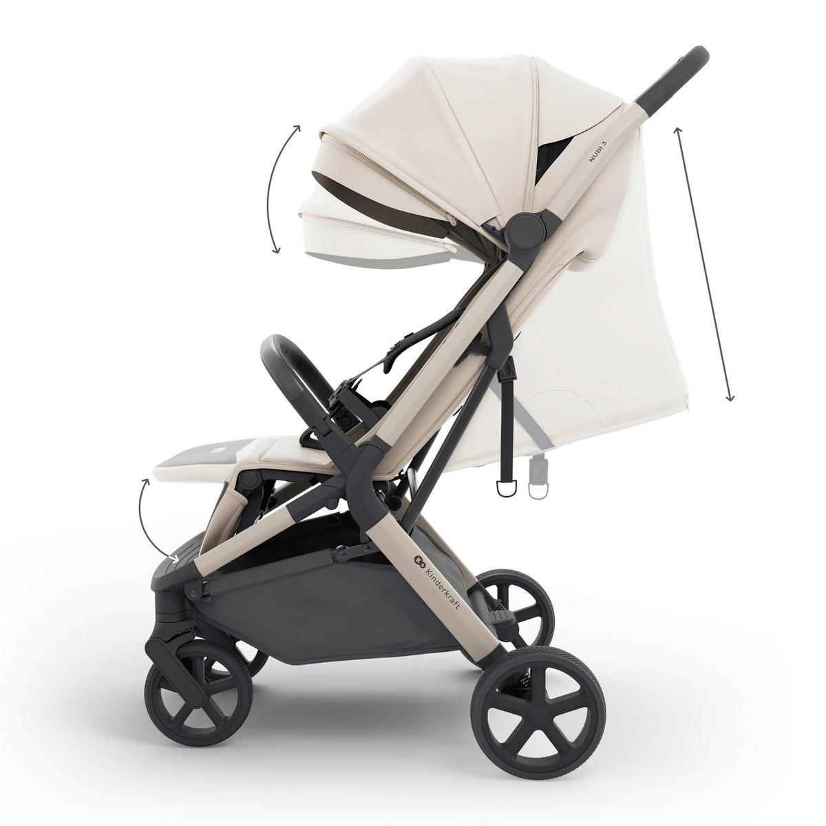 Kinderwagen Beige/Anthrazit - Multicolor, Basics, Kunststoff/Textil (68,5/53/106,5cm) - Kinderkraft