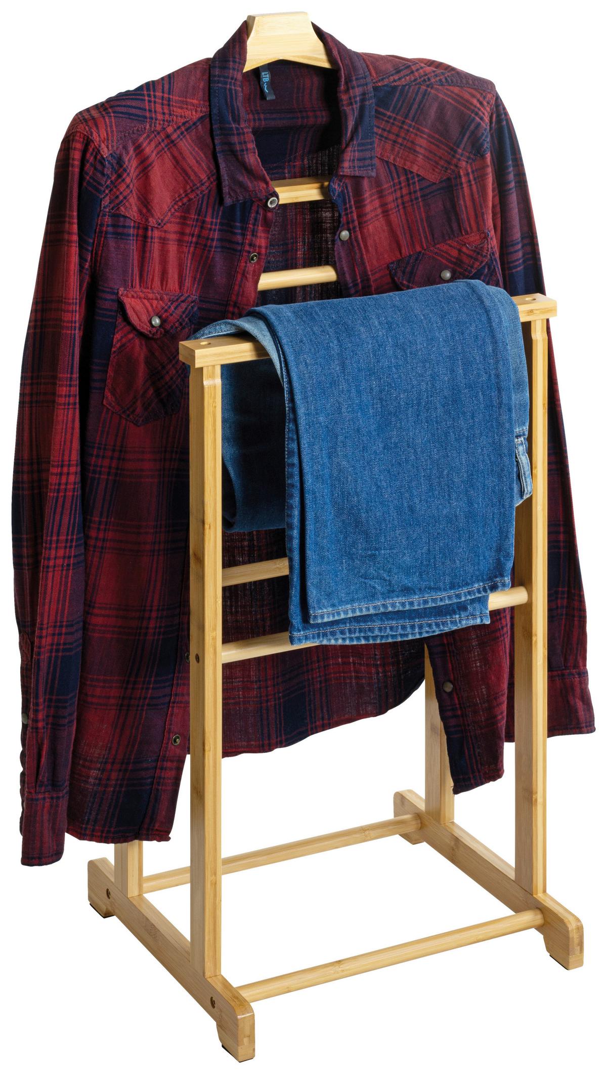 Herrendiener Oslo Bambus B: 48 cm - Naturfarben, Trend, Holz (48/97/36cm)