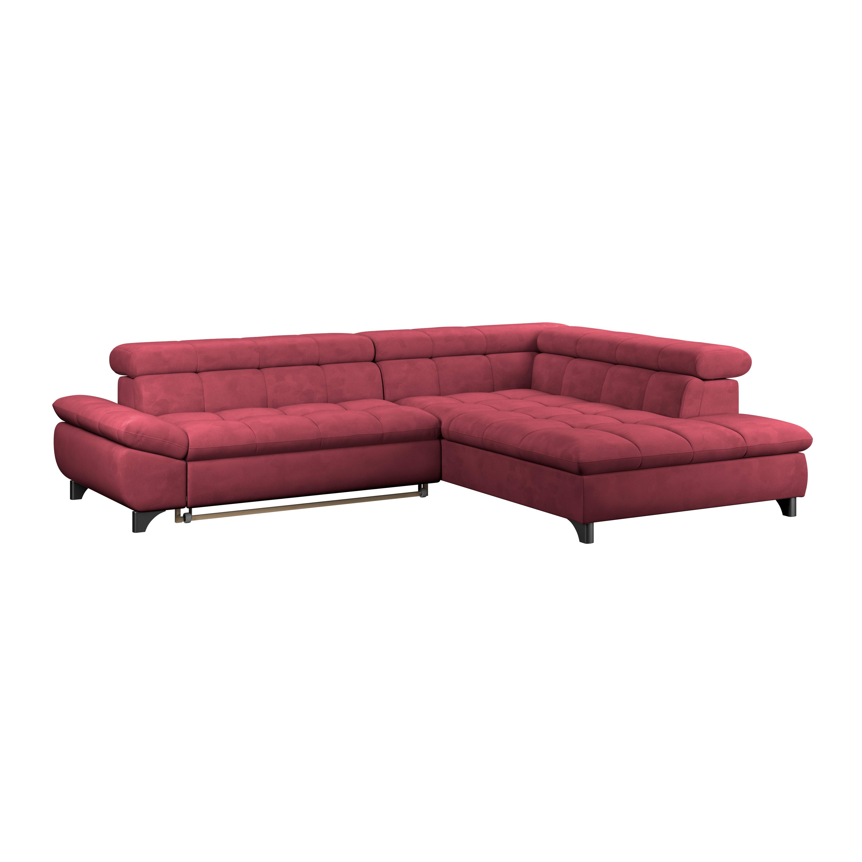 Ecksofa Gemini Rot, B: 312cm - Chromfarben/Rot, KONVENTIONELL, Textil (312/234cm)