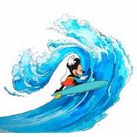 Fototapete Mickey Surfing - Multicolor, Trend, Papier (300/280cm)