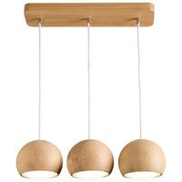 Hängeleuchte 8540309 - Balli-3/ Weiß - Naturfarben, Natur, Holz (58/90cm)