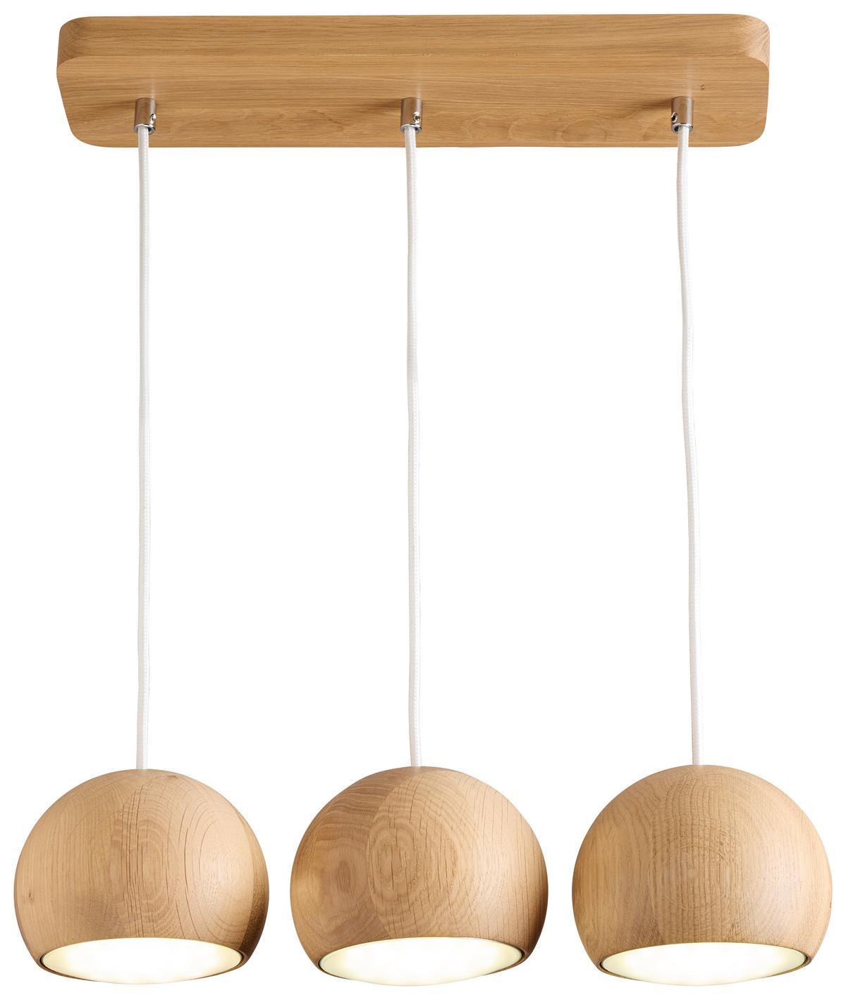 Hängeleuchte 8540309 - Balli-3/ Weiß - Naturfarben, Natur, Holz (58/90cm)