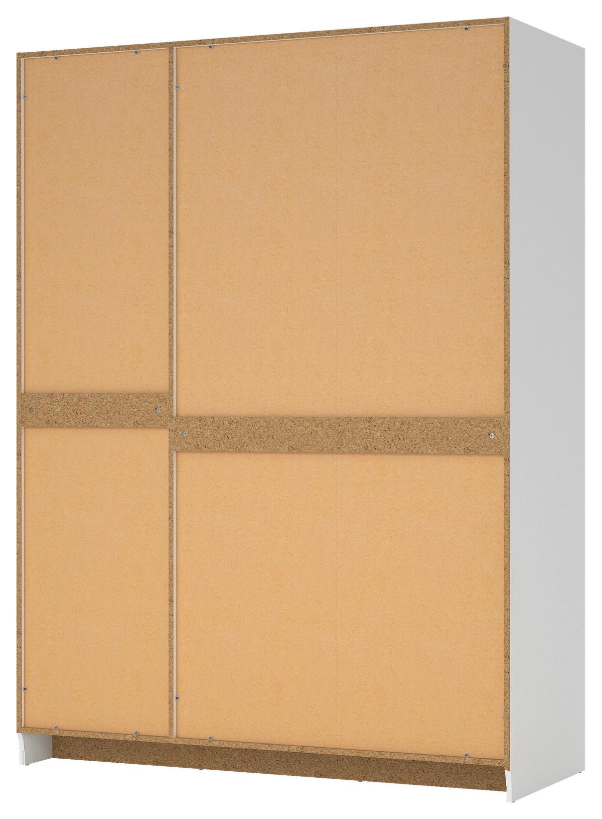 Drehtürenschrank Billund, B: 147 Cm - Weiß, MODERN, Holzwerkstoff (147/200/61,7cm) - MID.YOU