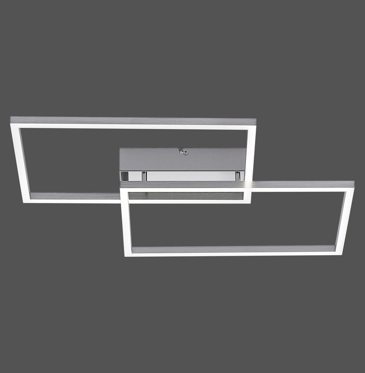 Led-deckenleuchte Iven L: 50,4 Cm Dimmbar Mir - Nickelfarben, Design, Kunststoff/Metall (50,4/42/7cm)