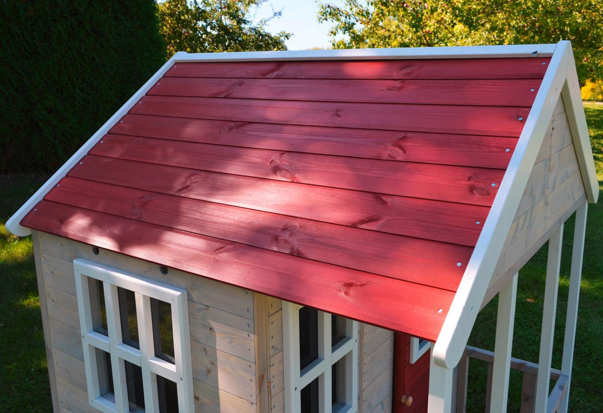 Spielhaus Fuchs Naturfarben/rot, B: 120 Cm - Rot/Naturfarben, KONVENTIONELL, Holz (120/155/120cm)