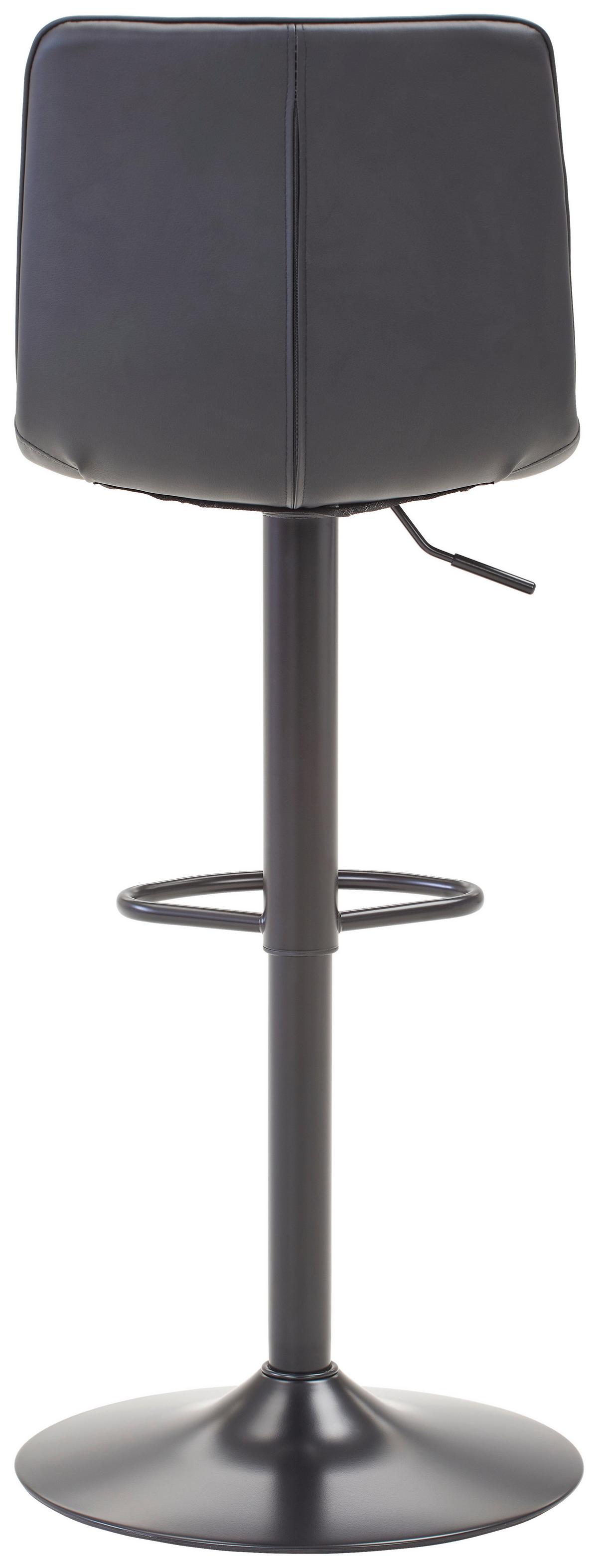 Barhocker Elias Schwarz höhenverstellbar, B: 42 cm - Schwarz, MODERN, Textil/Metall (42/109,5/52cm) - Livetastic