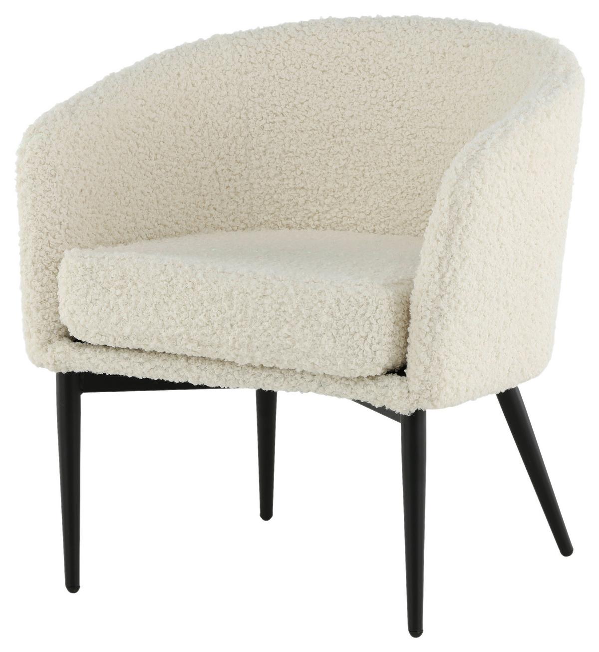 Sessel Fluffy - Schwarz/Weiß, Design, Kunststoff/Textil (66/70,5/64cm) - Livetastic
