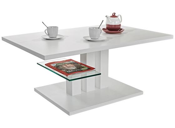 Konferenčný Stolík Bergamo - biela, Moderný, kompozitné drevo/sklo (110/44/70cm) Konferenčný Stolík Bergamo - biela, Moderný, kompozitné drevo/sklo (110/44/70cm)
