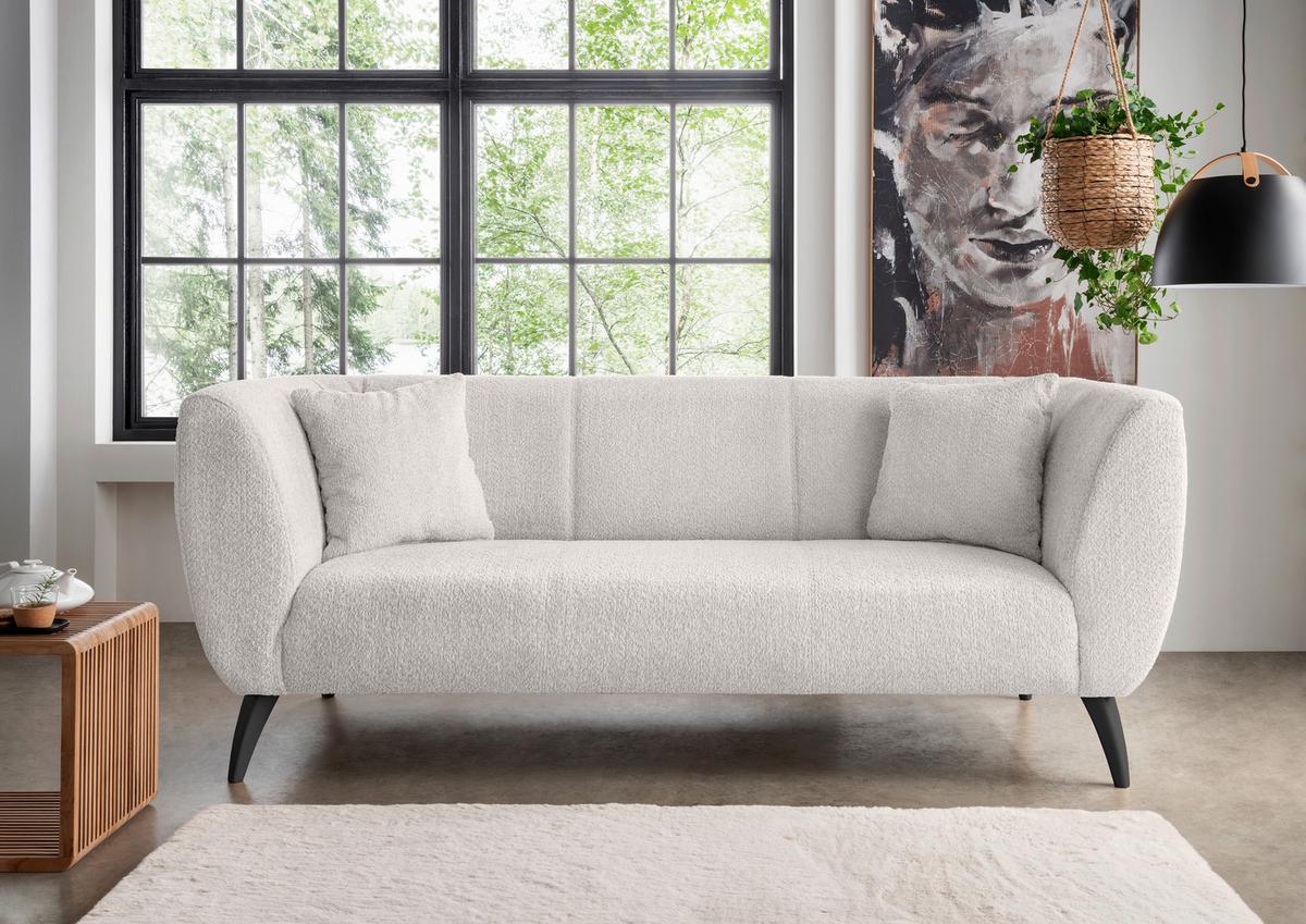 3-sitzer-sofa Colori Weiß Rücken Echt - Schwarz/Weiß, MODERN, Textil (208/83/88cm) - MID.YOU