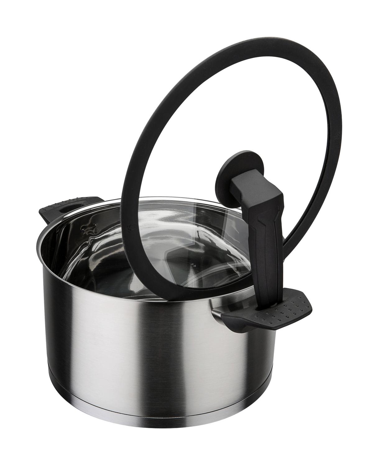 Kochtopfset Edelstahlfarben - Klar/Edelstahlfarben, Basics, Glas/Metall - GSW