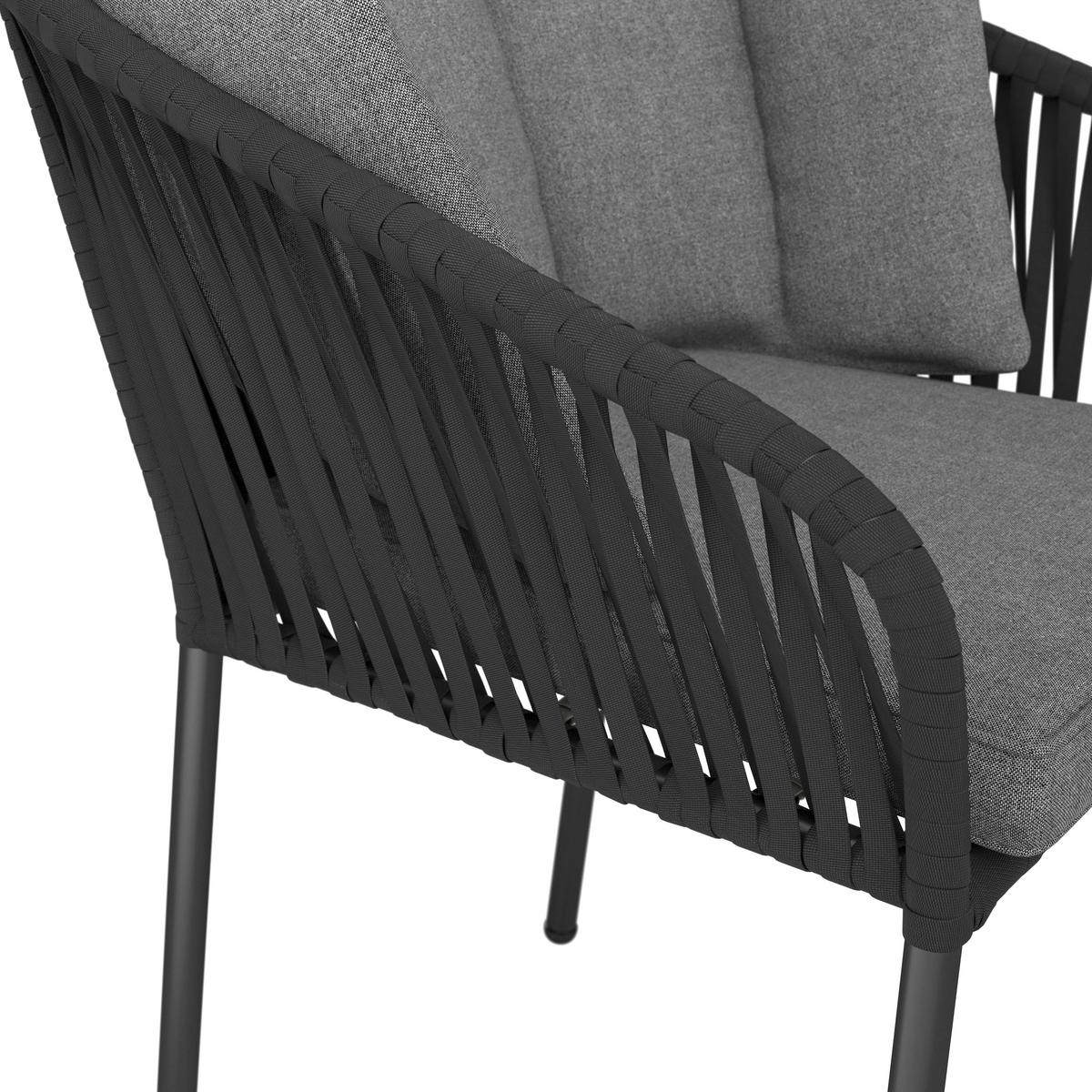 Sada záhradných křesel LEO - tmavě šedá/antracitová, Moderní, kov (59/78/61cm) - Bessagi Garden