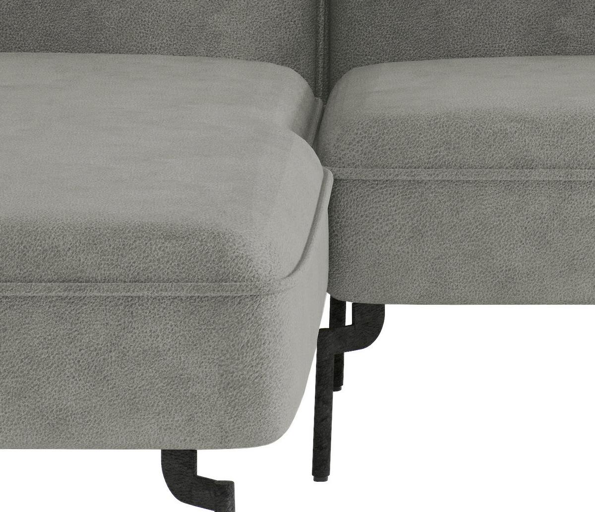 Sitzgarnitur Jakarta - Edelstahlfarben/Grau, Design, Textil (185/265cm) - Livetastic