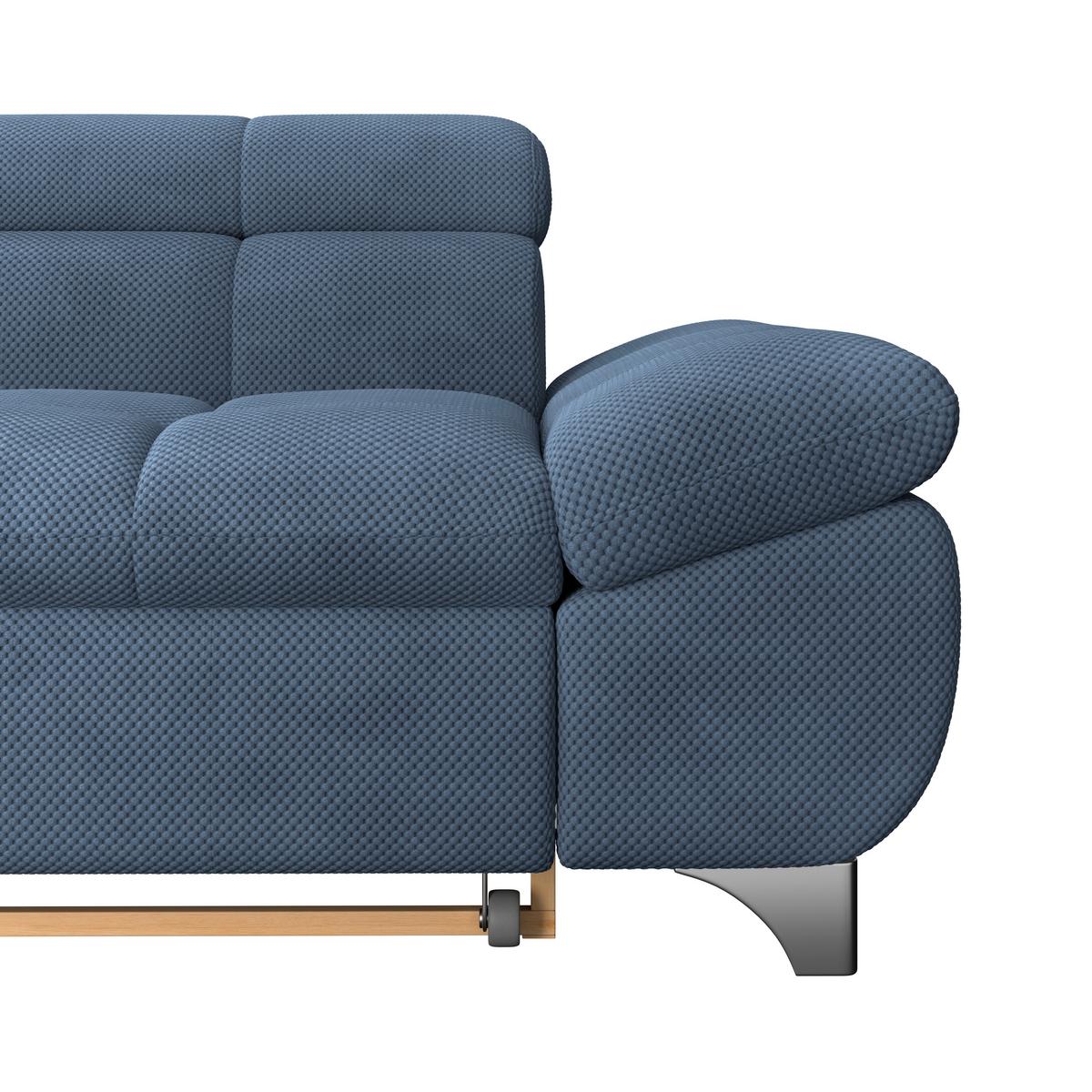 Ecksofa Gemini Dunkelblau, B: 234cm - Chromfarben/Dunkelblau, KONVENTIONELL, Textil (234/312cm)