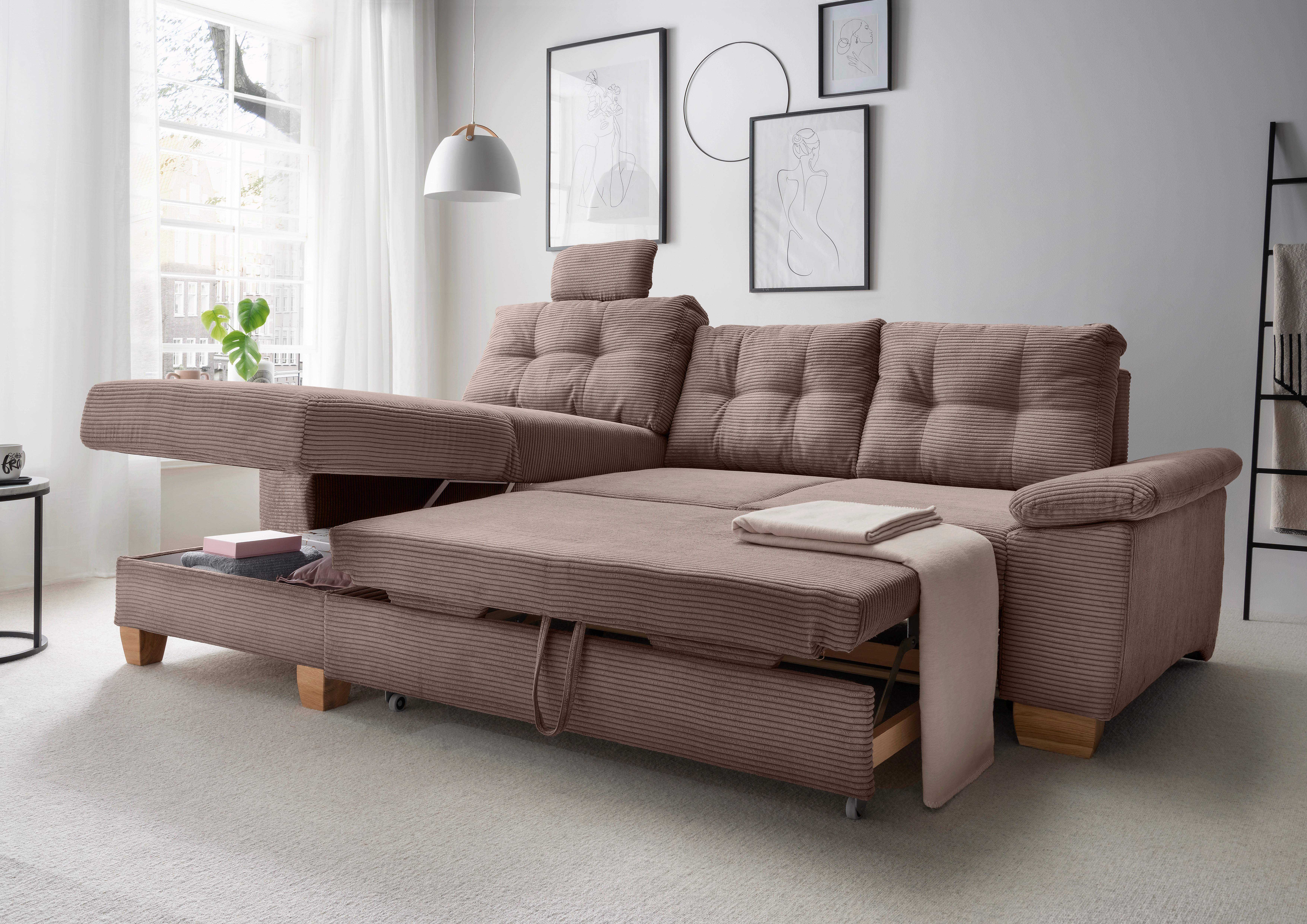 Ecksofa Brizzini Graubraun S: 176x270 Cm - Graubraun/Naturfarben, MODERN, Textil (176/270cm) - Livetastic
