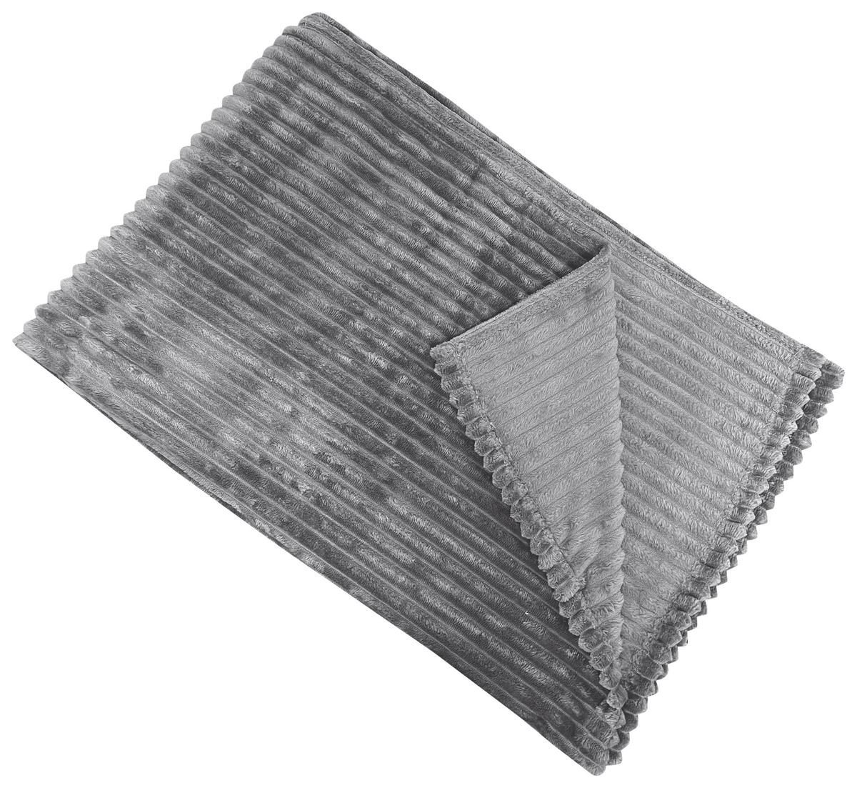 Kuscheldecke Sina Anthrazit 130x170 Cm - Anthrazit, MODERN, Textil (130/170cm) - Luca Bessoni