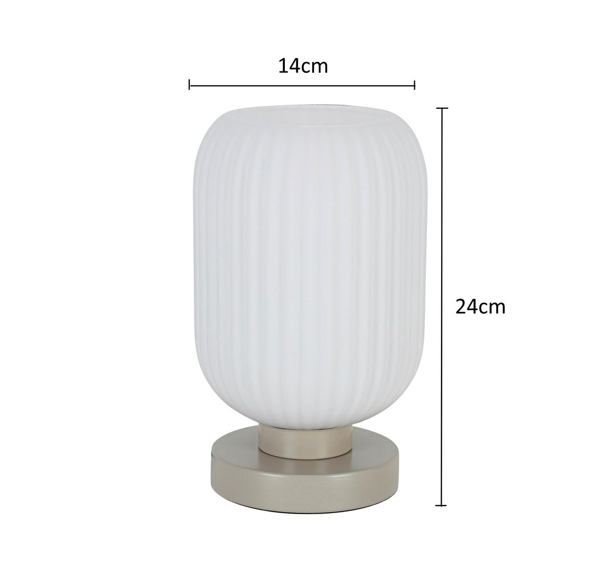STOLNÁ LAMPA EXI - piesková/biela, Modern, kov/plast (14/24cm) - Mömax