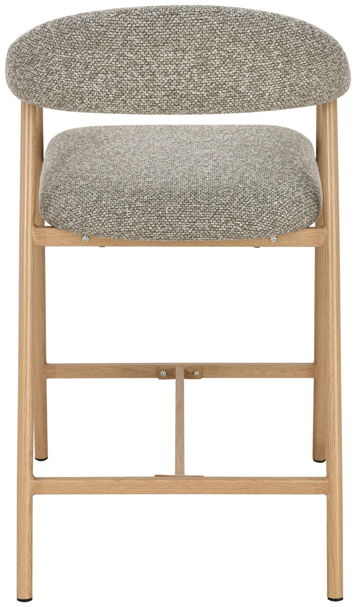 Barhocker Boucle Taupe/Eichefarben B: 54 cm - Taupe/Eichefarben, MODERN, Holz/Textil (54/94,5/54,5cm) - Livetastic