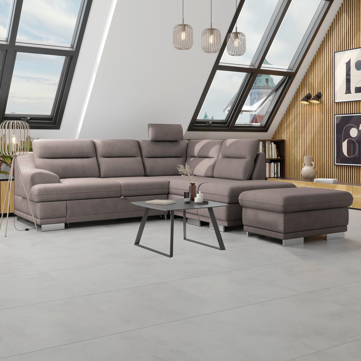Hocker Seaside - Chromfarben/Braun, KONVENTIONELL, Textil (97/47/67cm) - MID.YOU