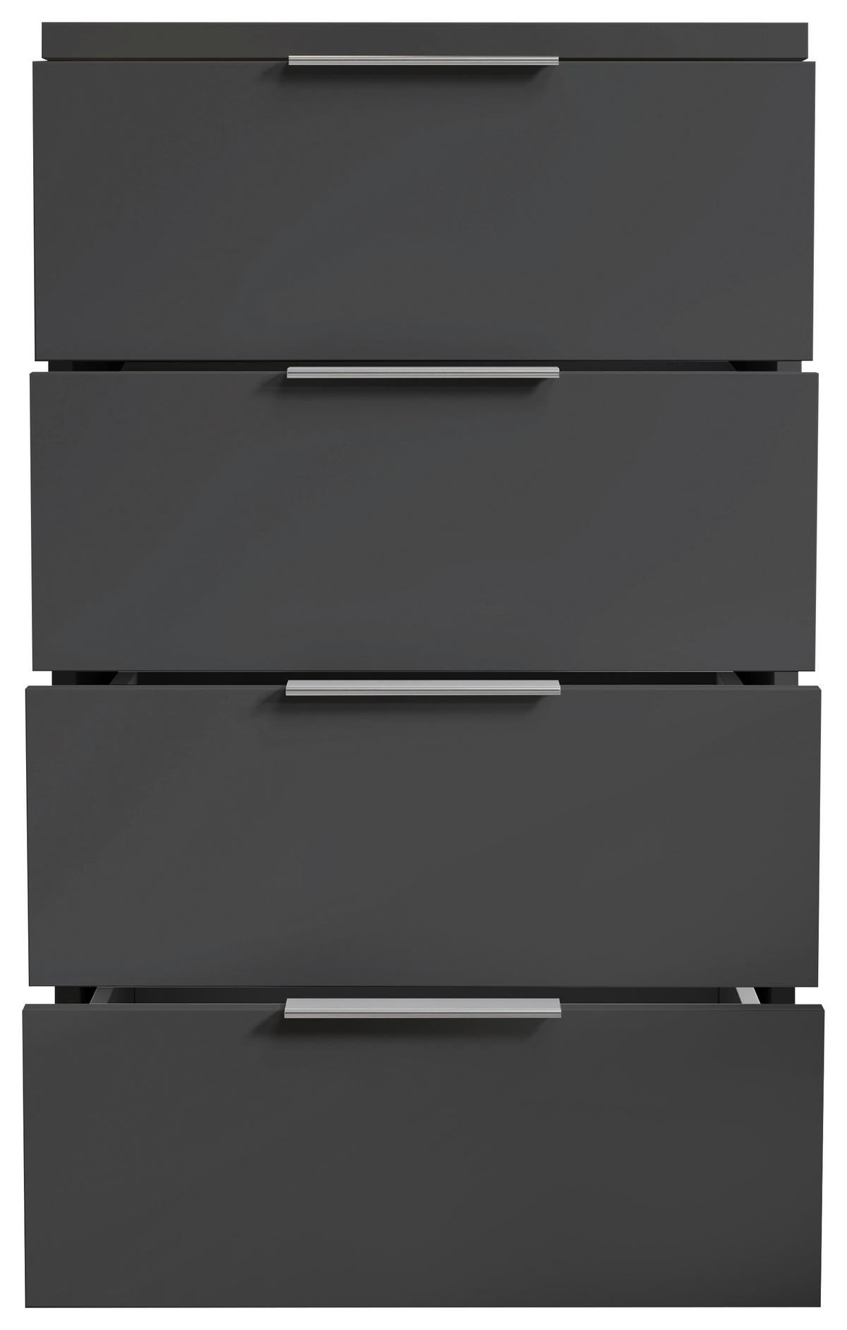 Nachtkästchen Smilla 4l G - Alufarben/Graphitfarben, KONVENTIONELL, Holzwerkstoff (46/79/42cm)