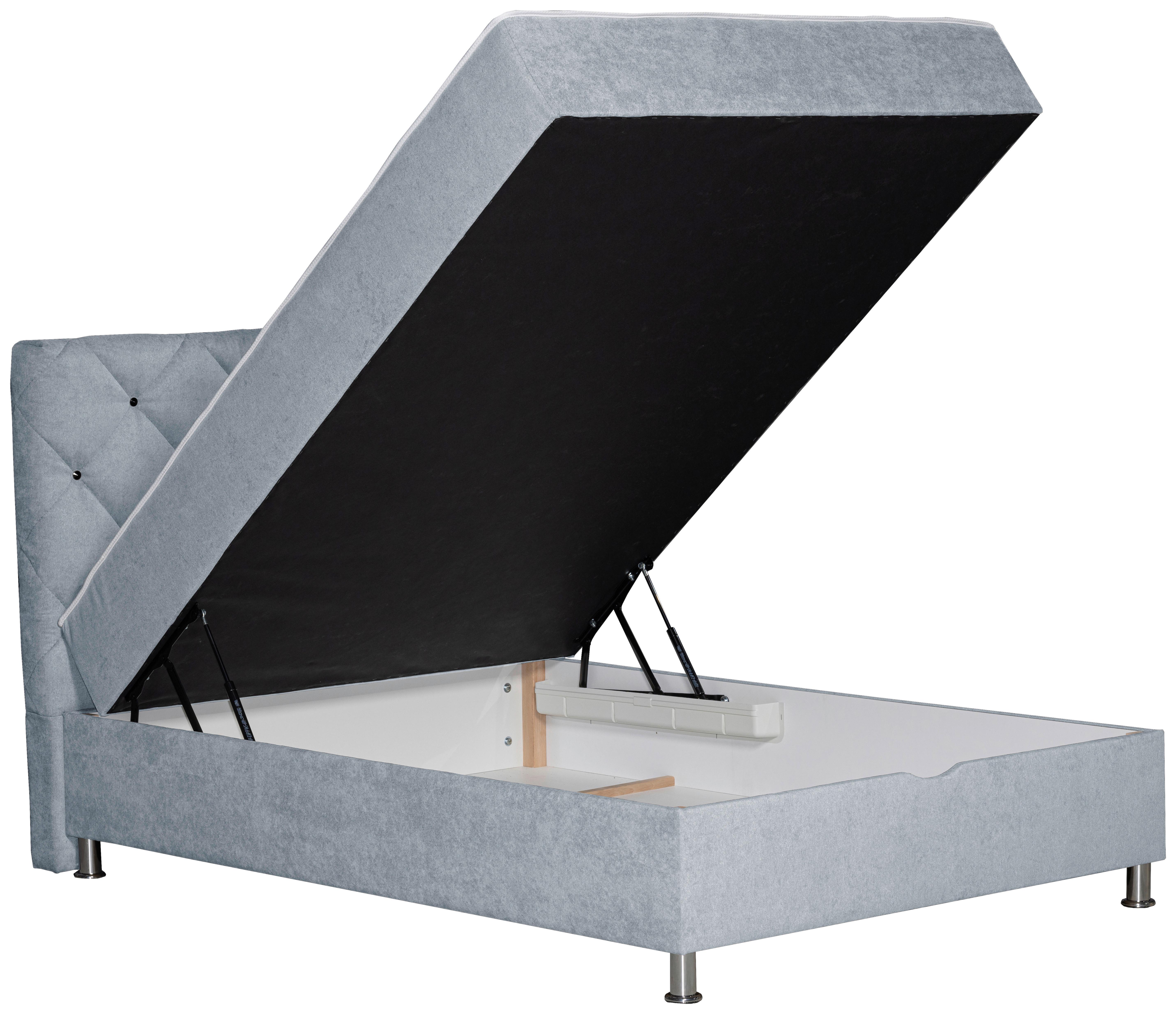 Box-ágy Black Diamond - világosszürke, Design, textil (120/200cm) - Modern Living