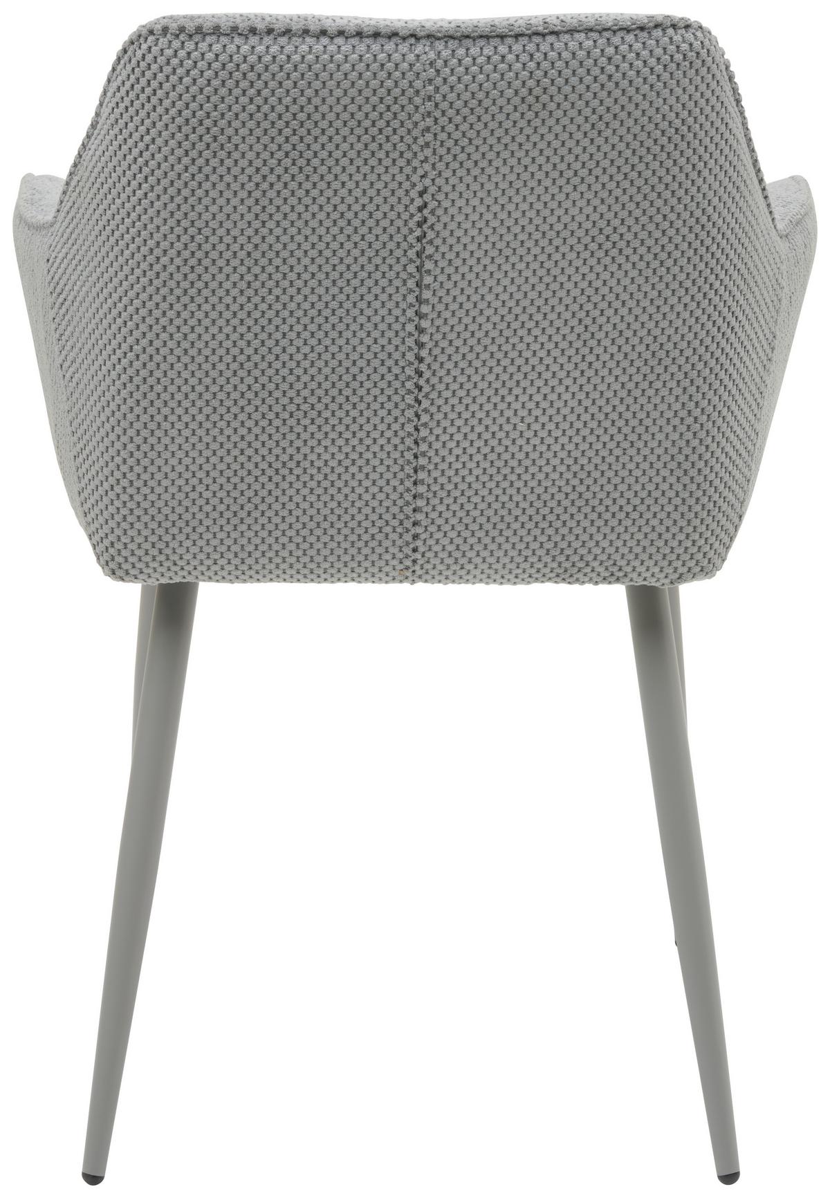 Armlehnstuhl Cora Webstoff Grau, B: 56 cm - Grau, KONVENTIONELL, Textil/Metall (56/81/61cm) - MID.YOU