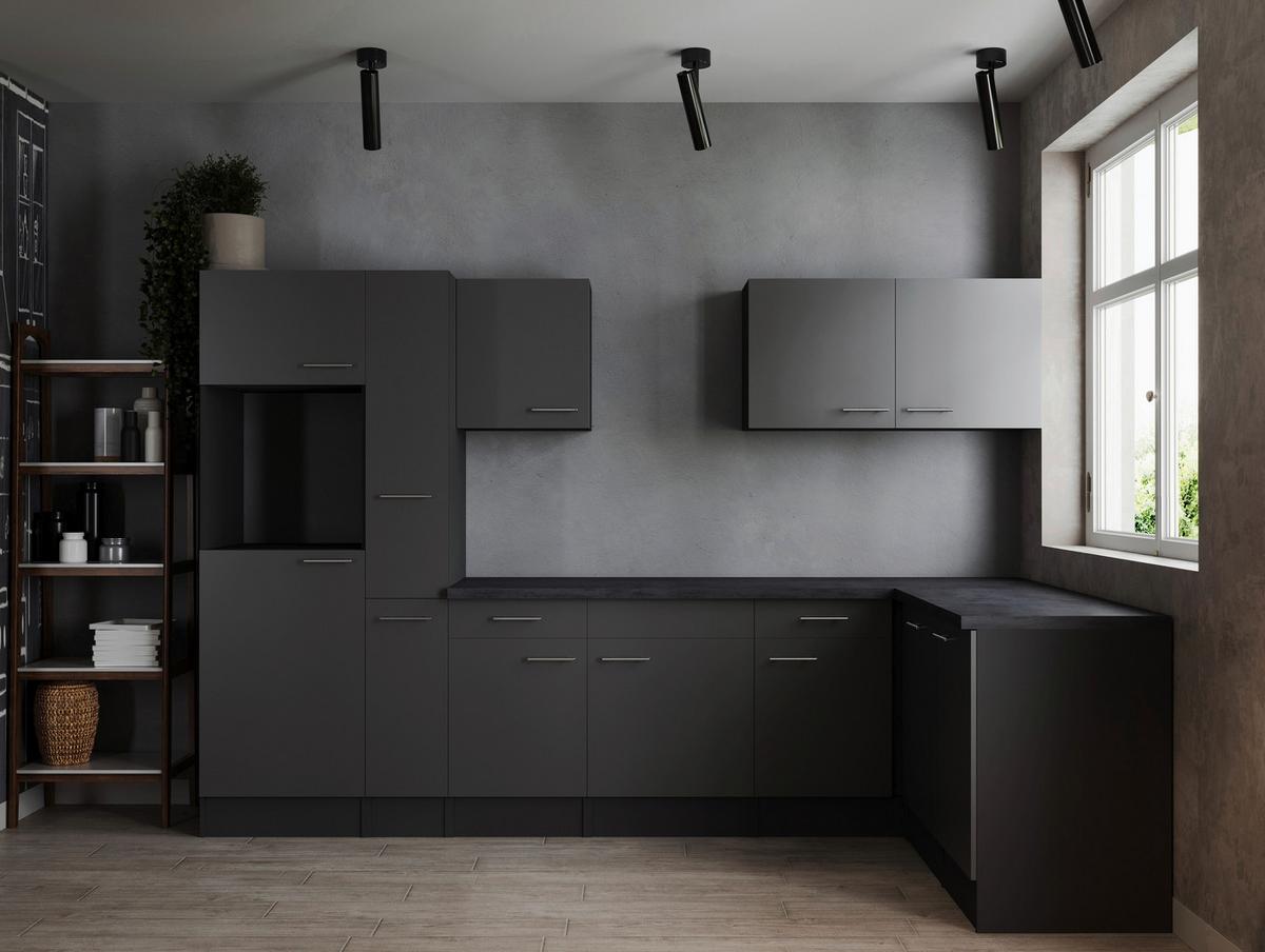 Eckküche Oliver Grau S: 310x172 Cm - Grau, Design, Holzwerkstoff (310/172cm) - Respekta