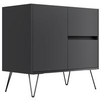 Sideboard Posseik Industrial Graphitfarben B: 79 cm - Graphitfarben/Schwarz, Design, Holzwerkstoff (79/75,8/42cm) - MID.YOU