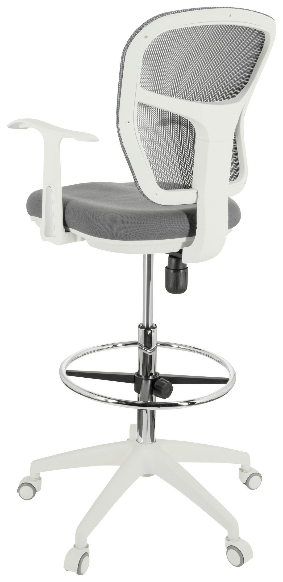 Bürostuhl Top Work 108 W Grau/weiß Bis 120 Kg - Weiß/Grau, Basics, Kunststoff/Textil (68/115/55cm) - MID.YOU